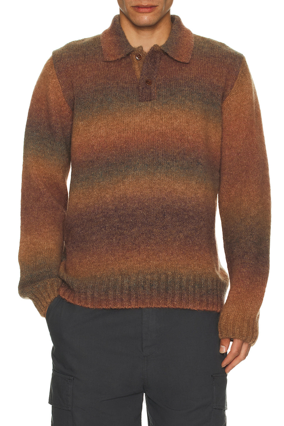 Alpaca Long Sleeve Knit Polo