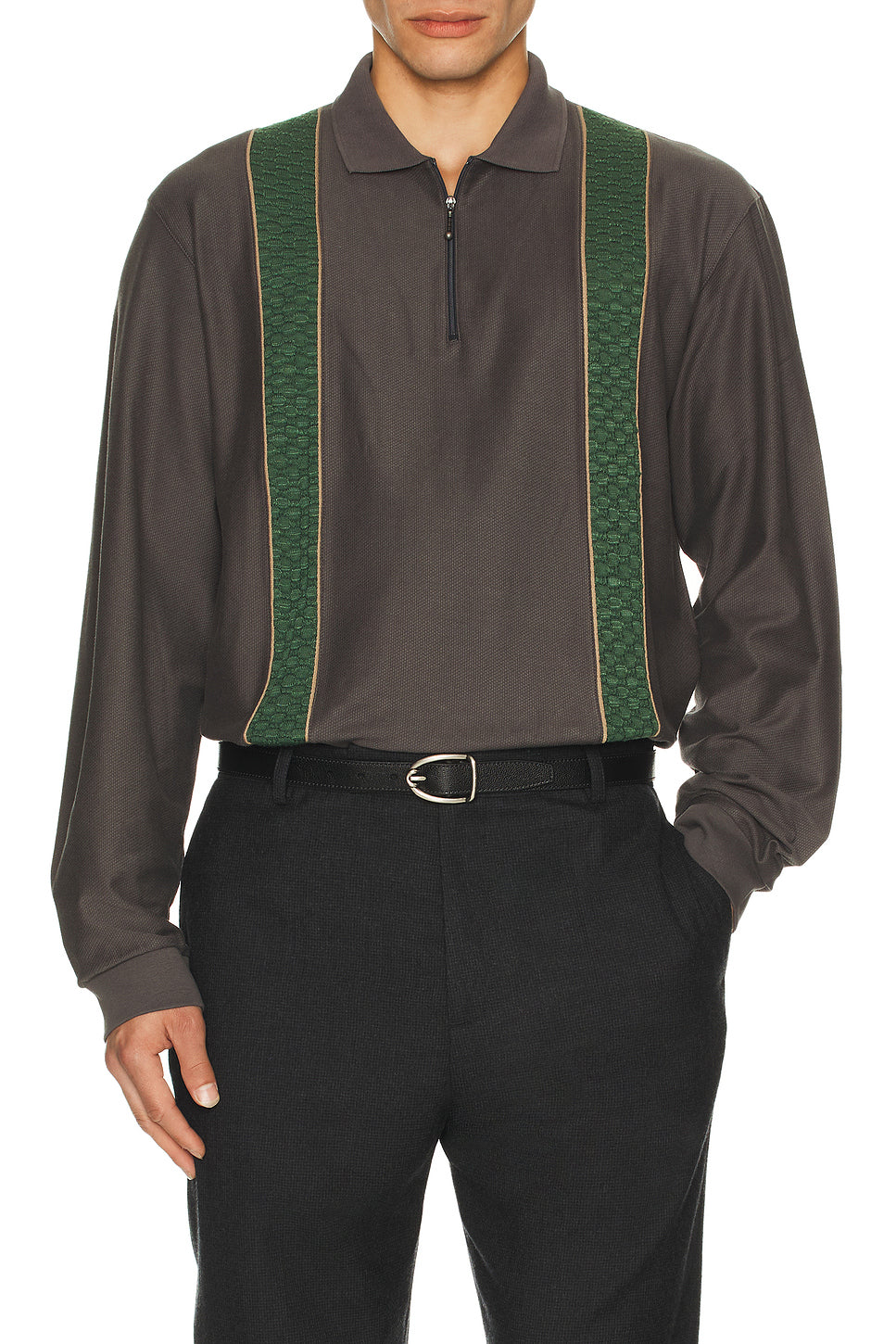 Society Long Sleeve Zip Polo