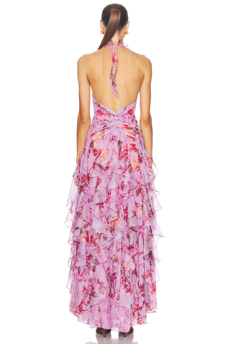 Floral Haze Stretch Tulle Maxi Dress