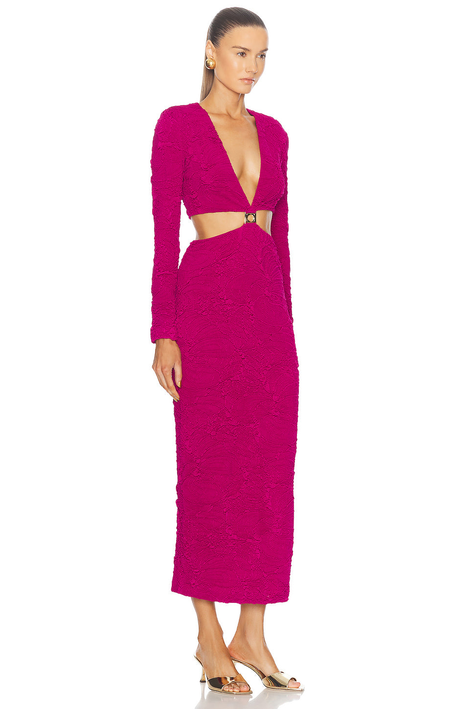 Jacquard Cut-Out Maxi Dress