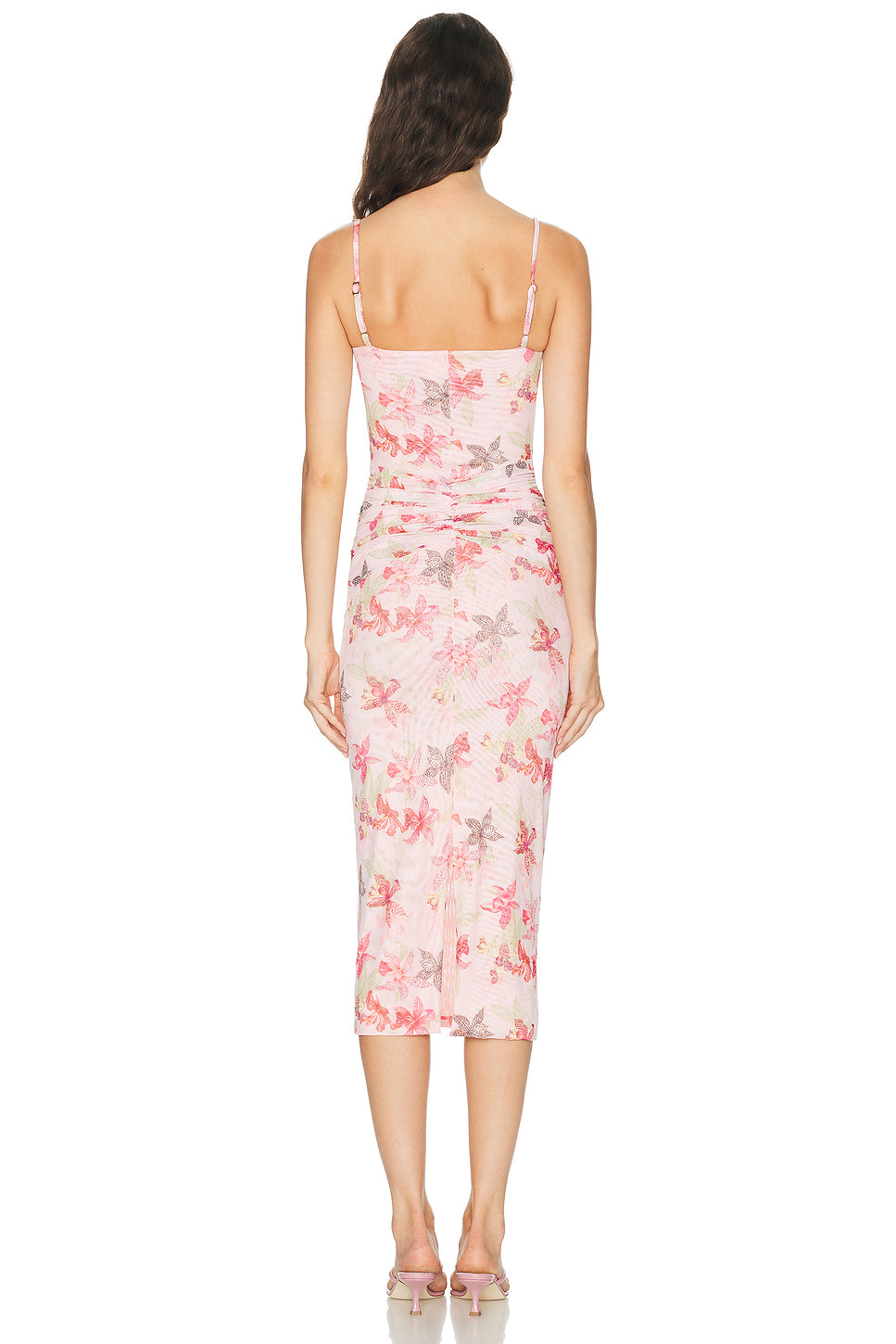 Orchid Bloom Chiffon Midi Dress