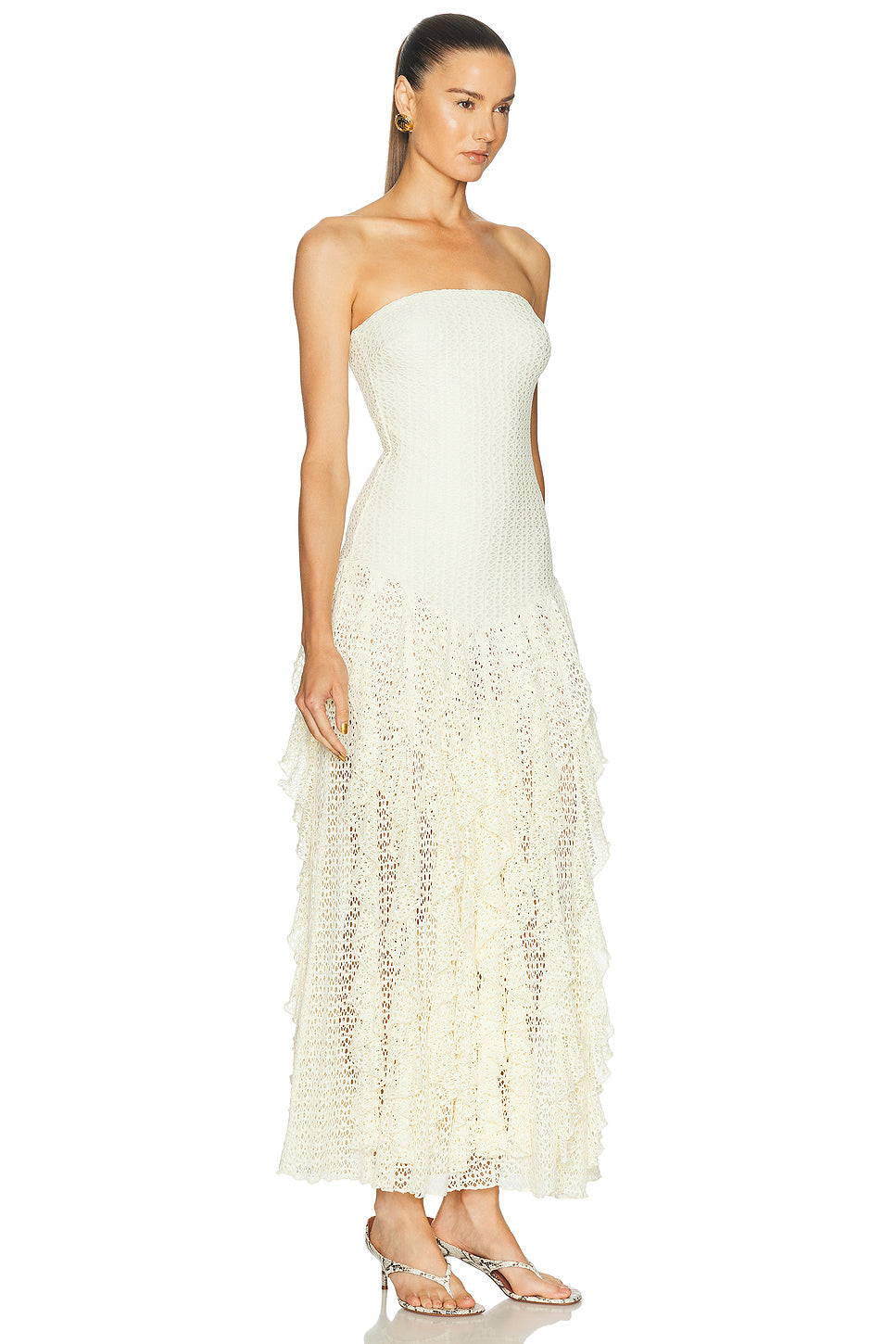 Ayla Fringe Strapless Maxi Dress