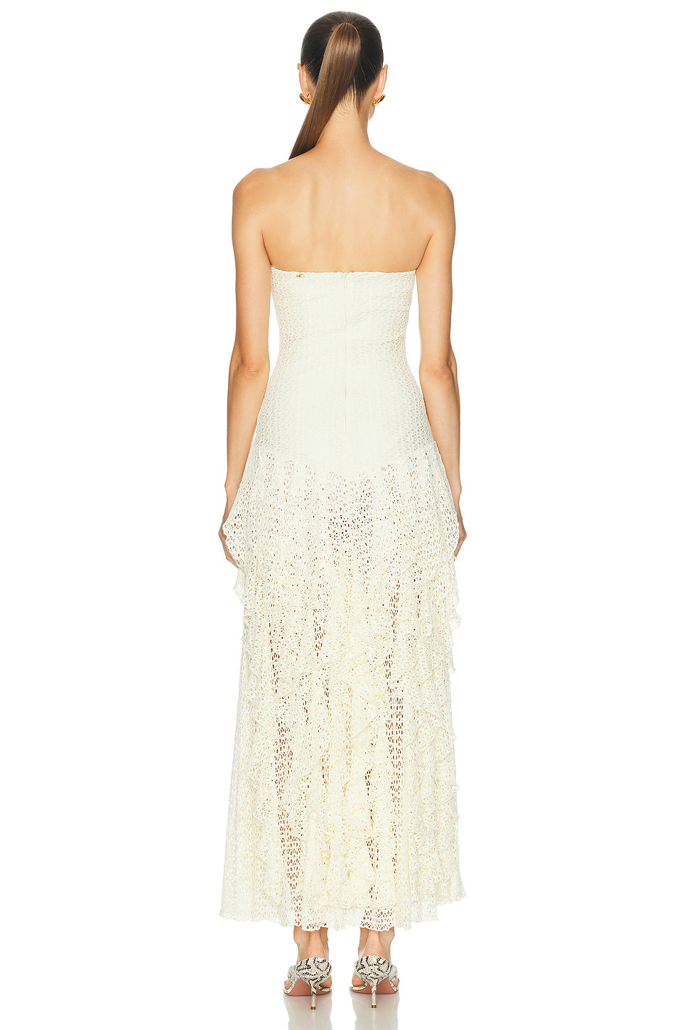 Ayla Fringe Strapless Maxi Dress
