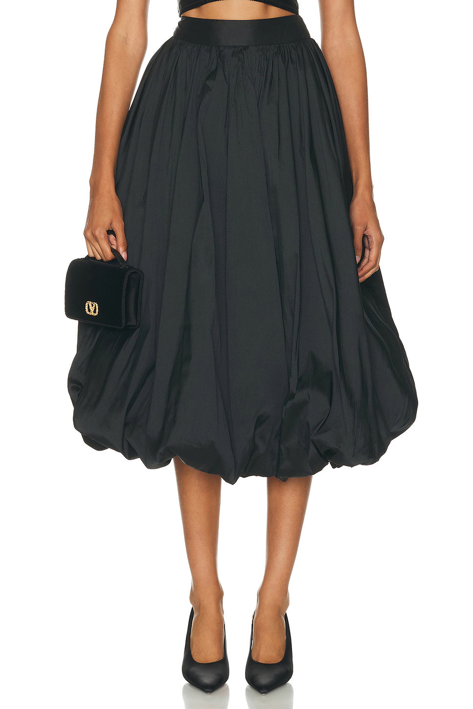 Taffeta Bloom Bubble Midi Skirt