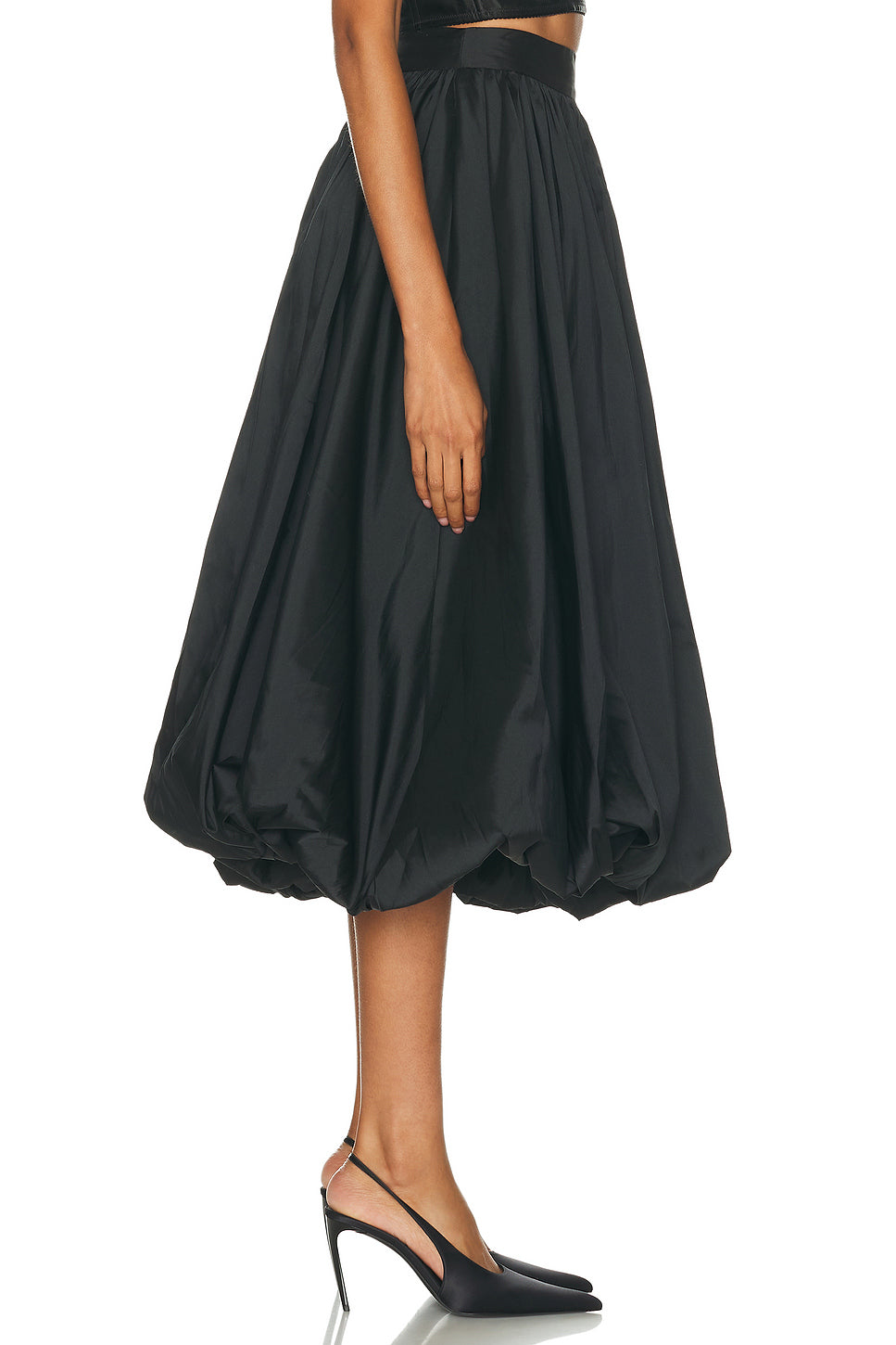 Taffeta Bloom Bubble Midi Skirt