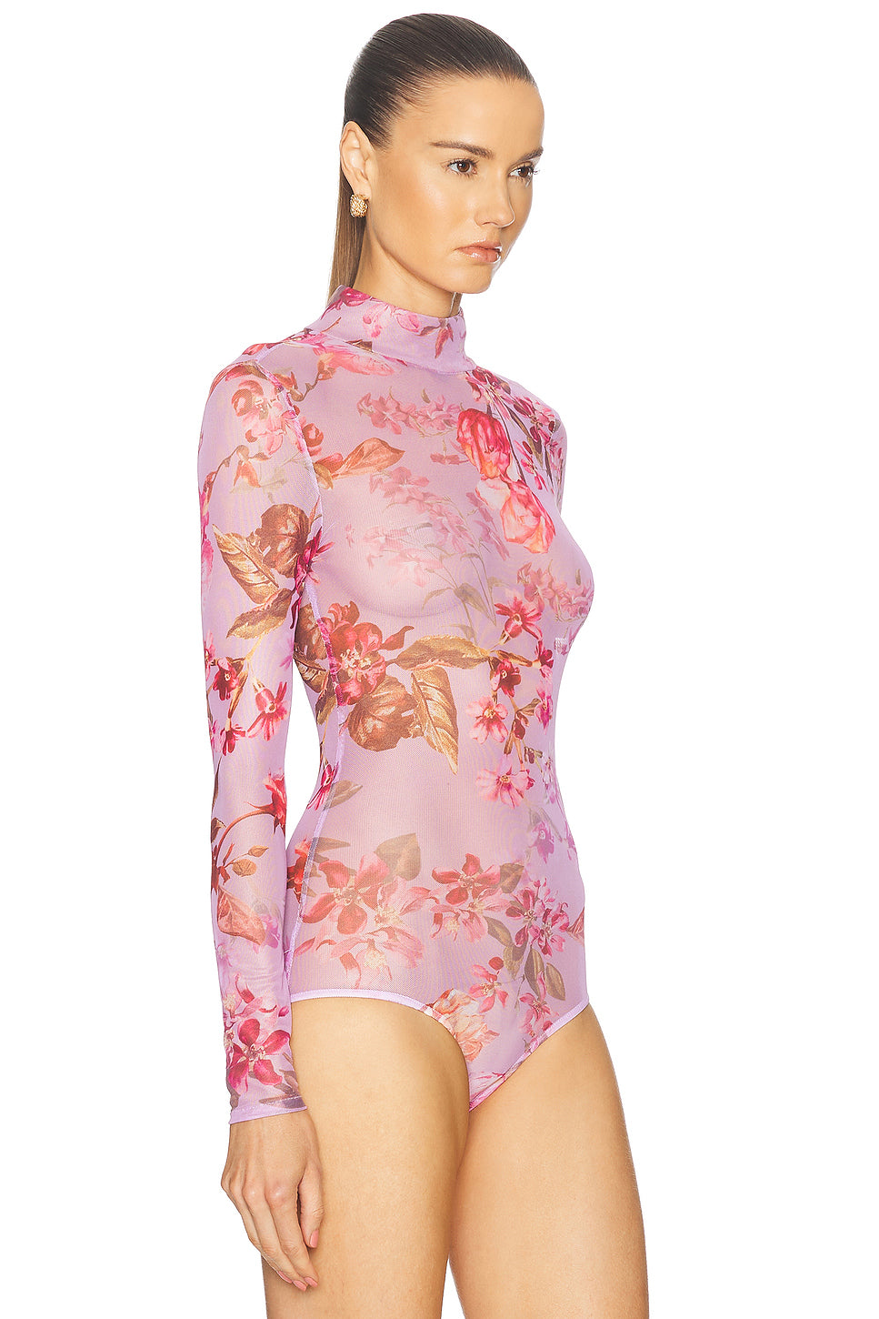 Floral Haze Stretch Tulle Bodysuit