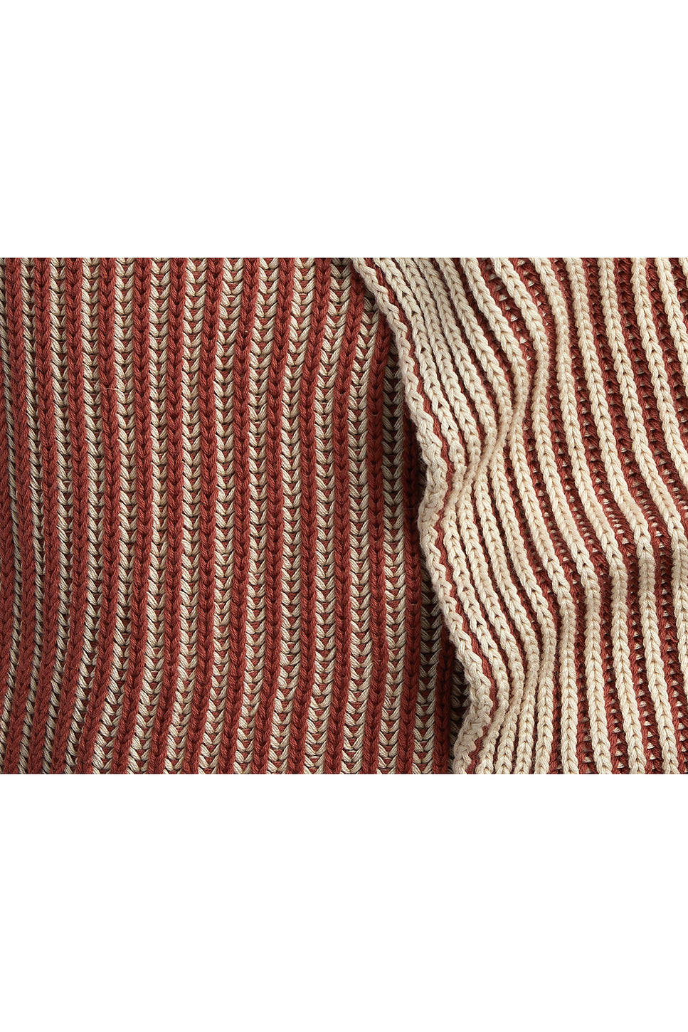 Organic Two Tone Rib Knit Throw