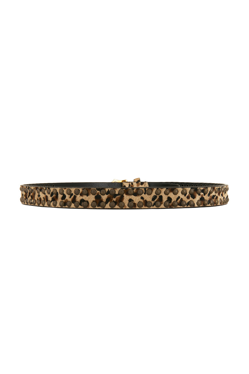 Slim Logo Belt with Brass Dome Studs