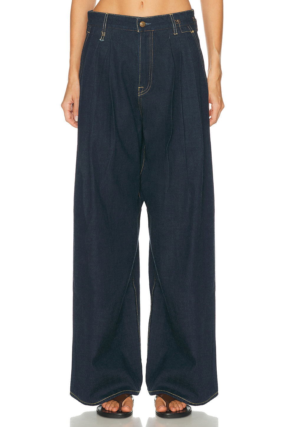 Triple Pleat Wide Leg