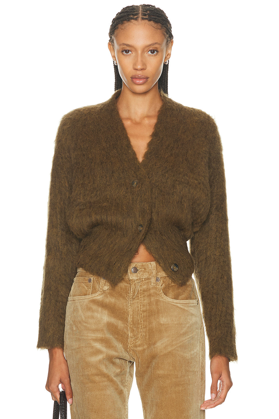 Split Hem Ribbed Cardigan