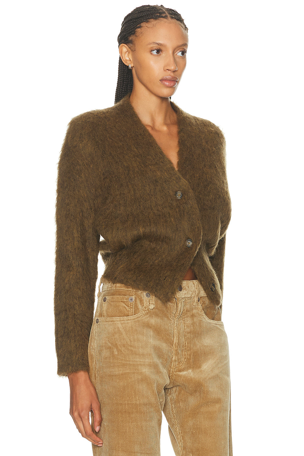 Split Hem Ribbed Cardigan