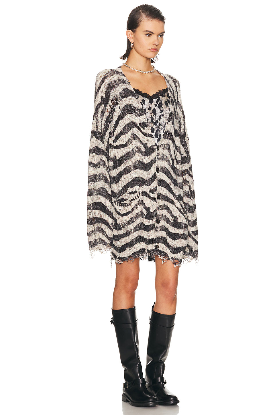 Printed Oversized Cardigan