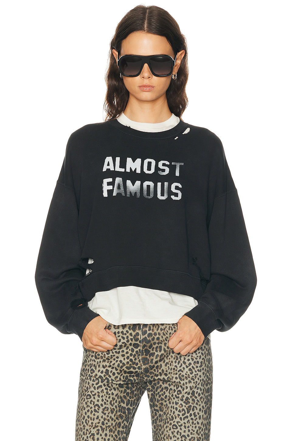 Almost Famous Cropped Crewneck Sweatshirt