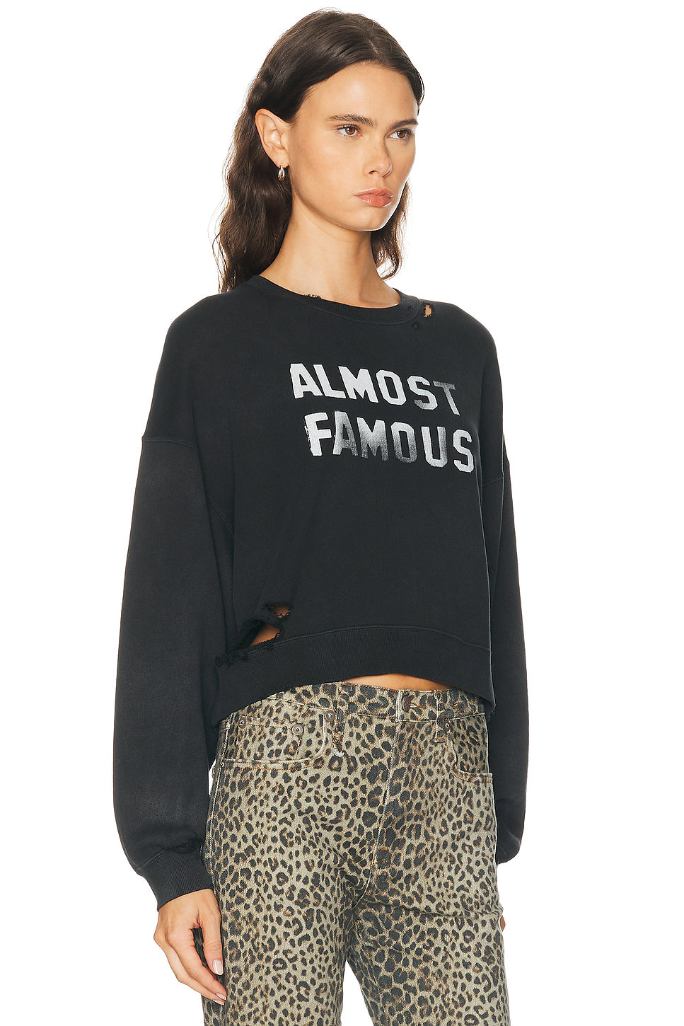 Almost Famous Cropped Crewneck Sweatshirt