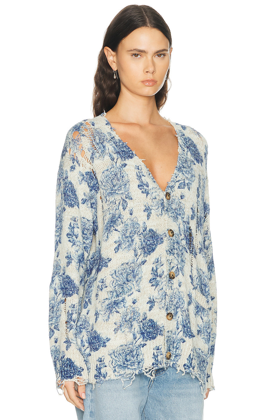 Printed Boyfriend Cardigan