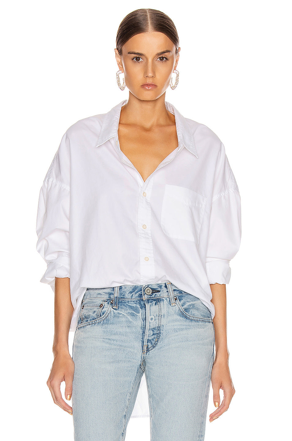 Drop Neck Oxford Shirt