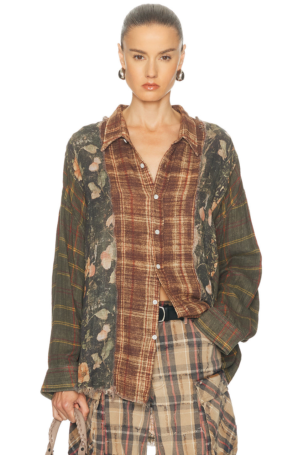 Multi-strip Drop Neck Shirt
