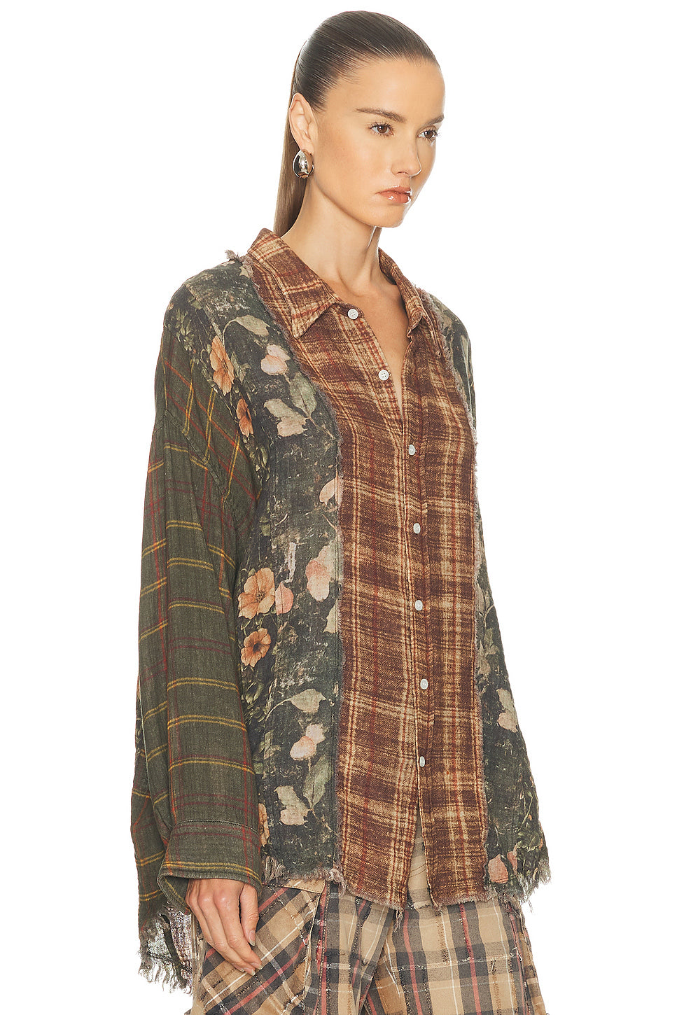 Multi-strip Drop Neck Shirt