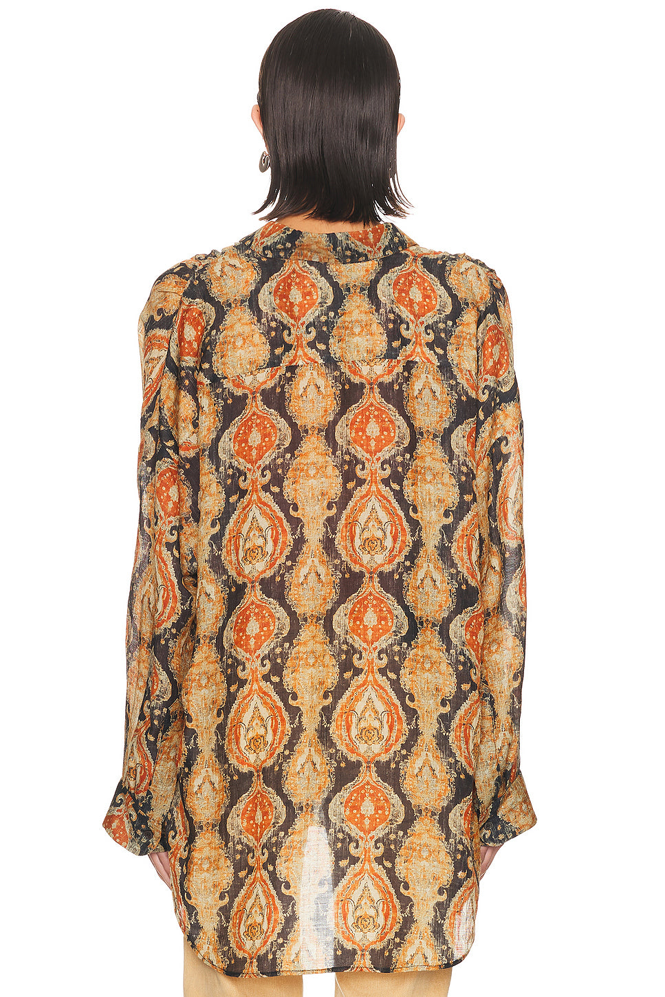 Gathered Yoke Drop Neck Shirt