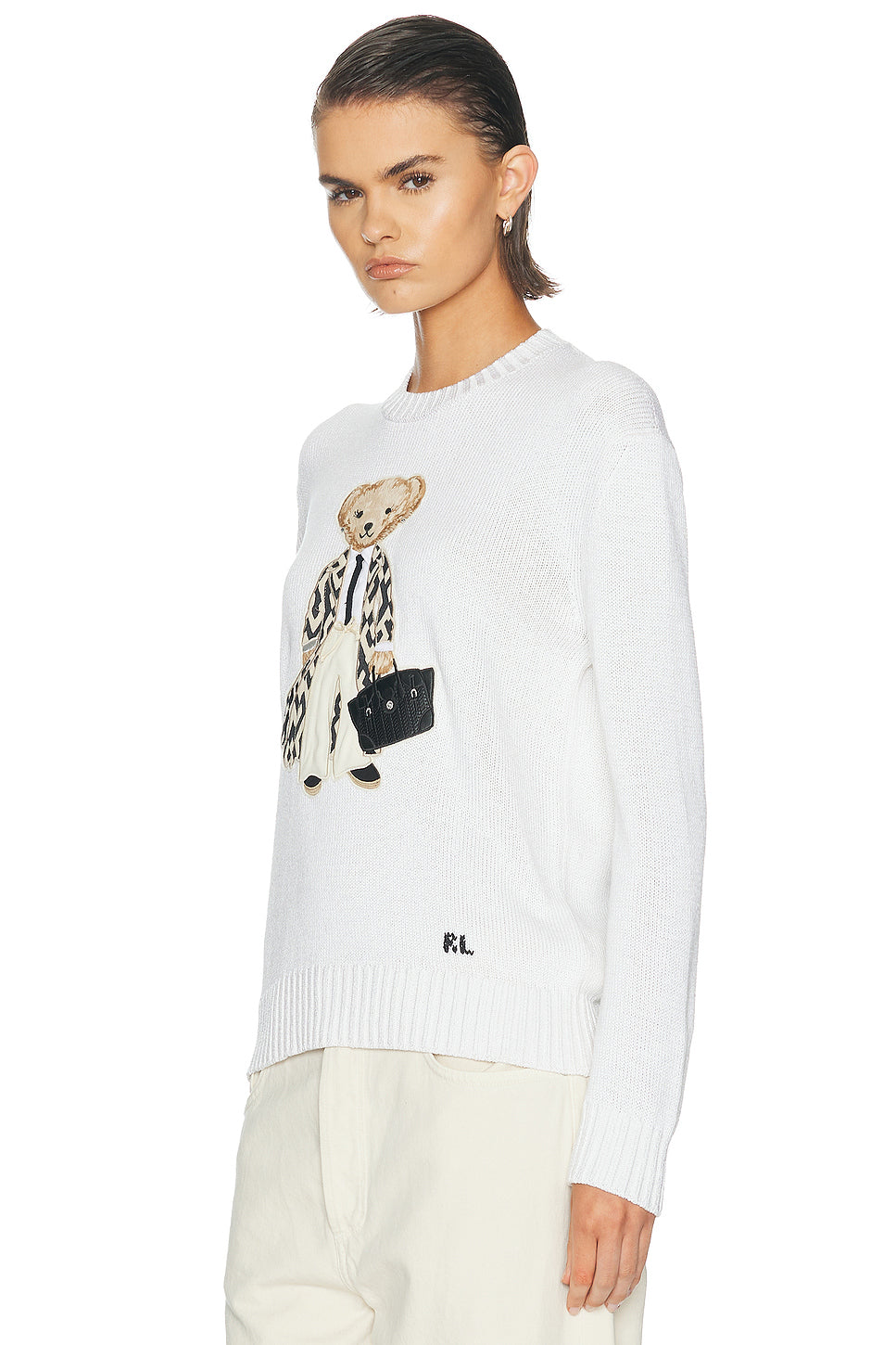 Lofty Silk Bear Long Sleeve Sweater