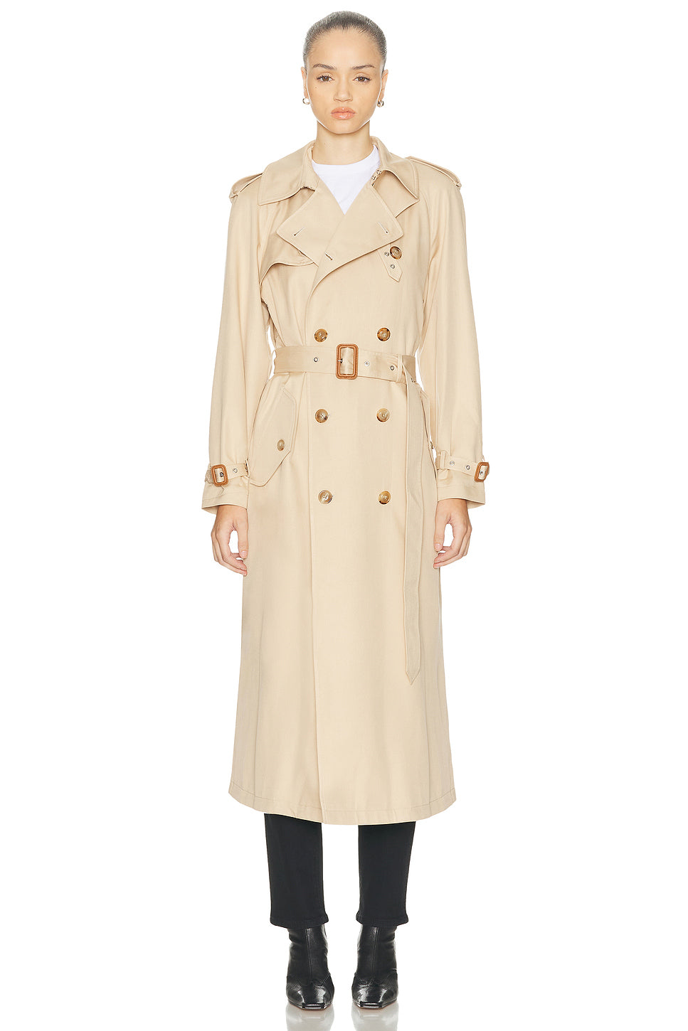 Alecia Silk-Cotton Trench Coat