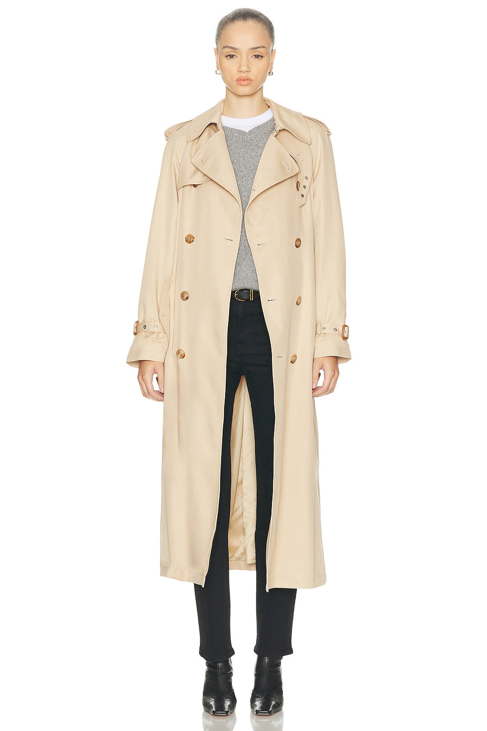 Alecia Silk-Cotton Trench Coat