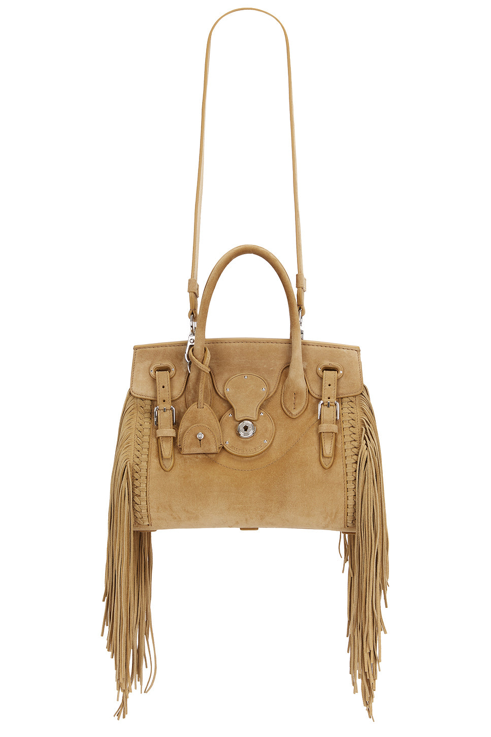 Soft Ricky 27 Fringe-Trim Calf-Suede Bag