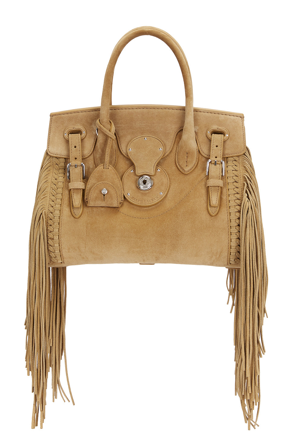 Soft Ricky 27 Fringe-Trim Calf-Suede Bag