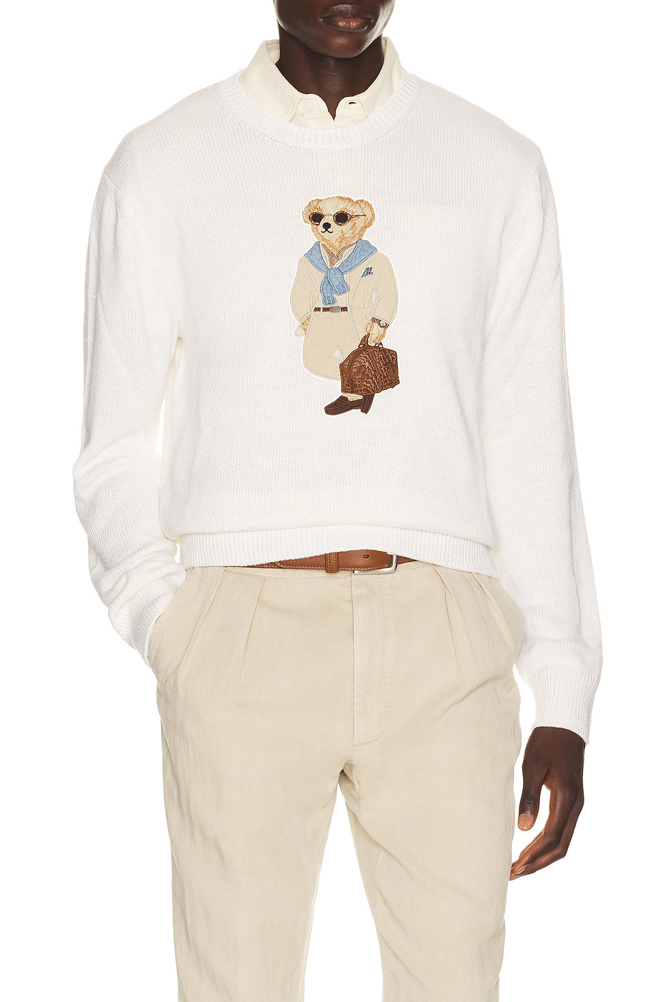 Long Sleeve Bear Catch Crew Neck Shirt