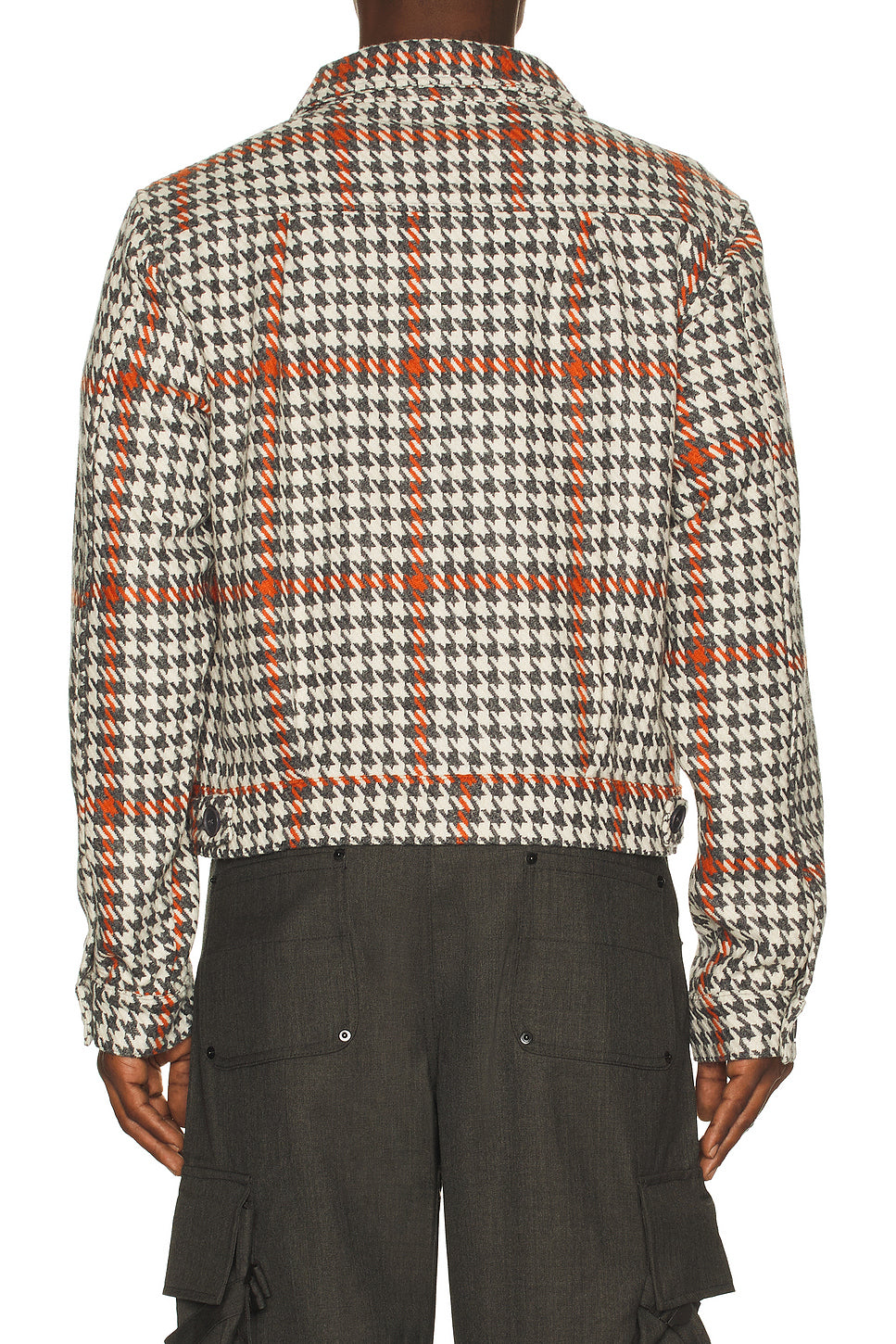 Wool Houndstooth Trucker Jacket