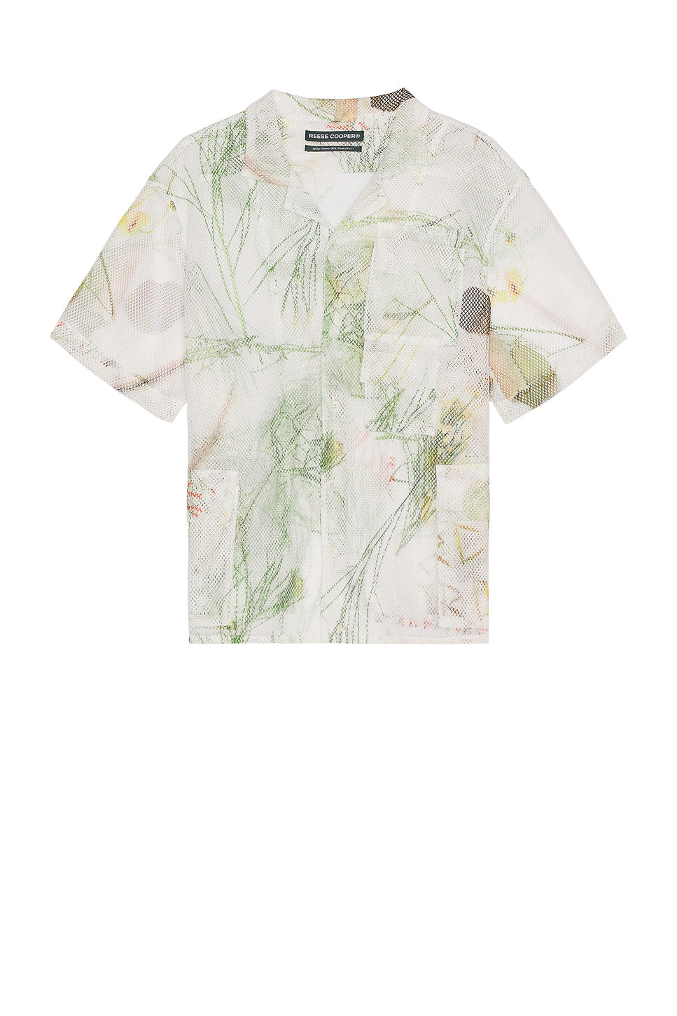 Desert Brush Printed Mesh Short Sleeve Cargo Shirt