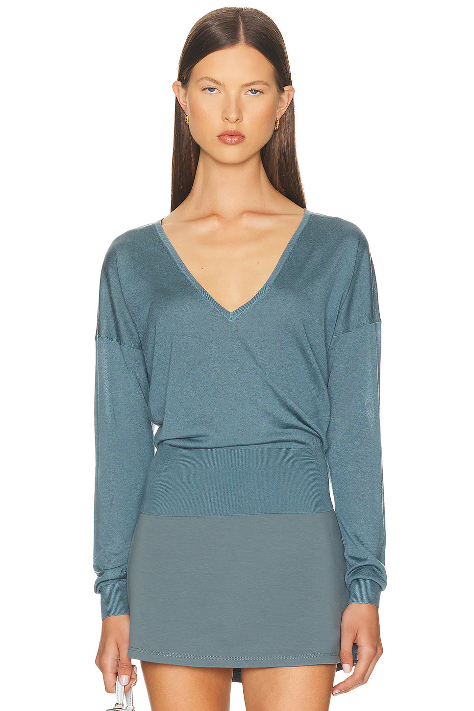 Silk Cashmere V-neck Sweater