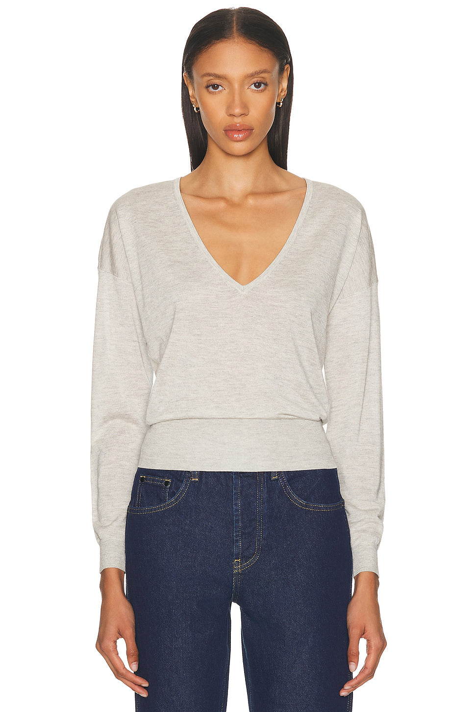 Silk Cashmere V-neck Sweater