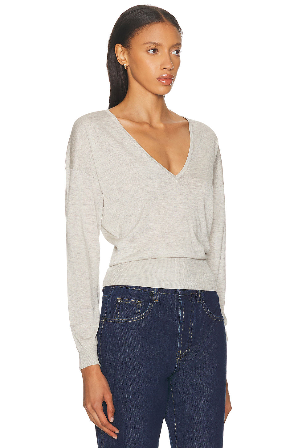 Silk Cashmere V-neck Sweater