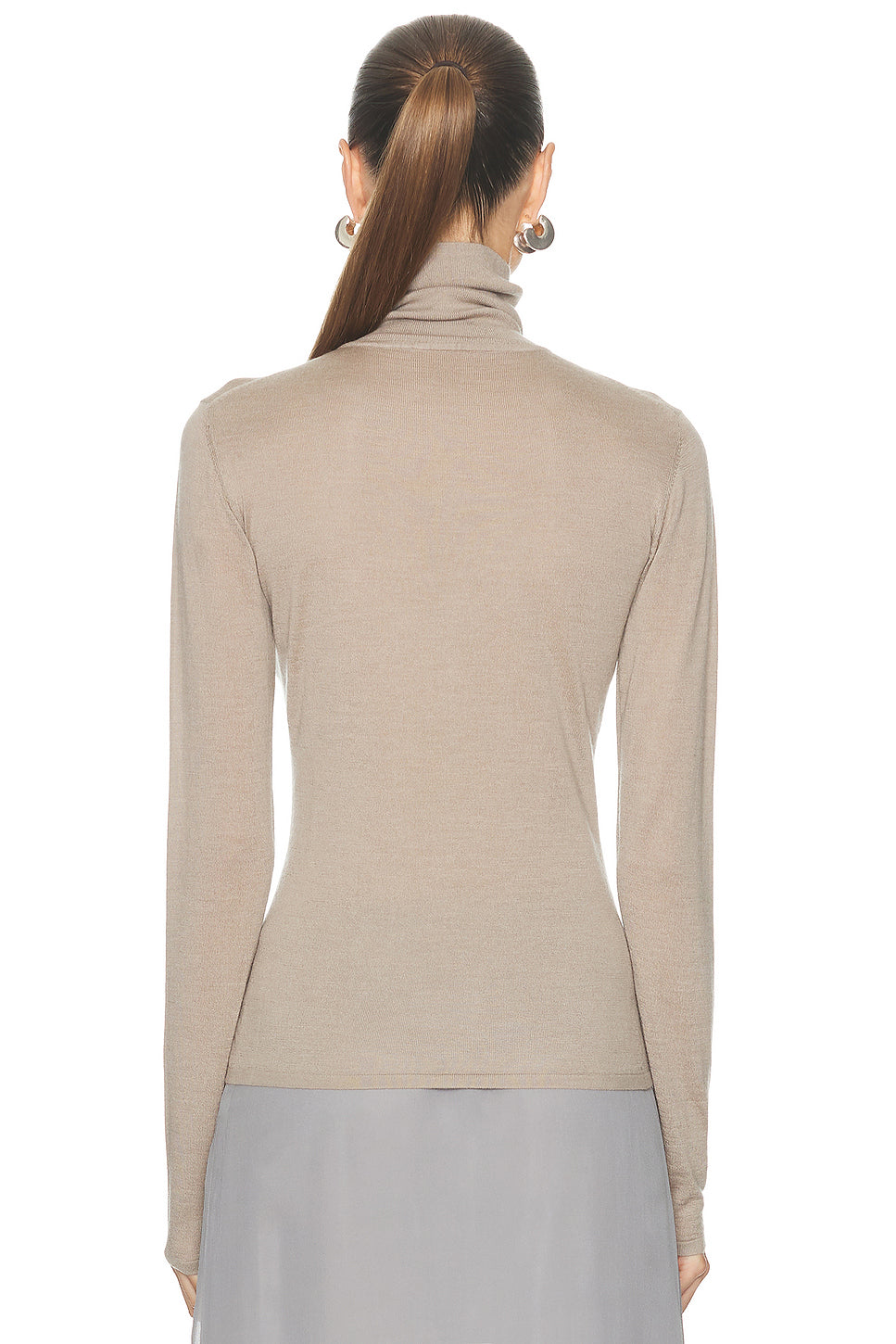 Cashmere Silk Fitted Turtleneck Sweater