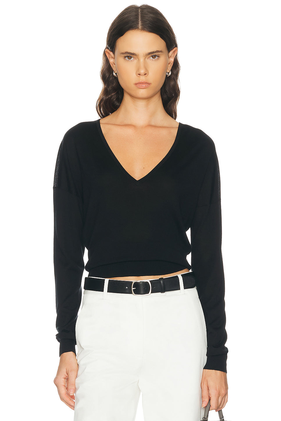 Silk Cashmere V-Neck Sweater
