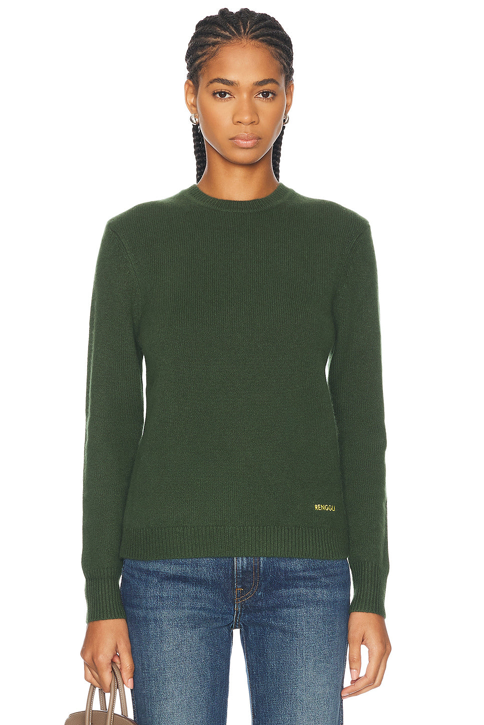 Embroidered Cashmere Crewneck Sweater