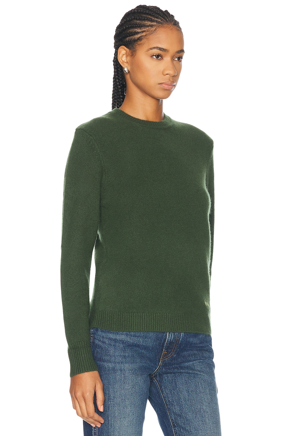 Embroidered Cashmere Crewneck Sweater