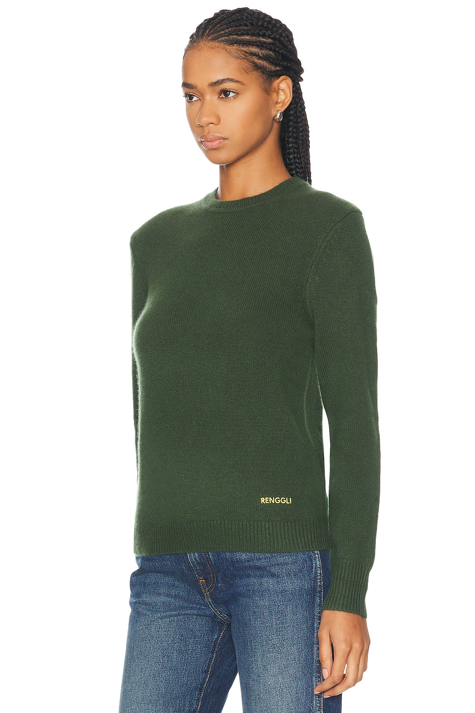 Embroidered Cashmere Crewneck Sweater