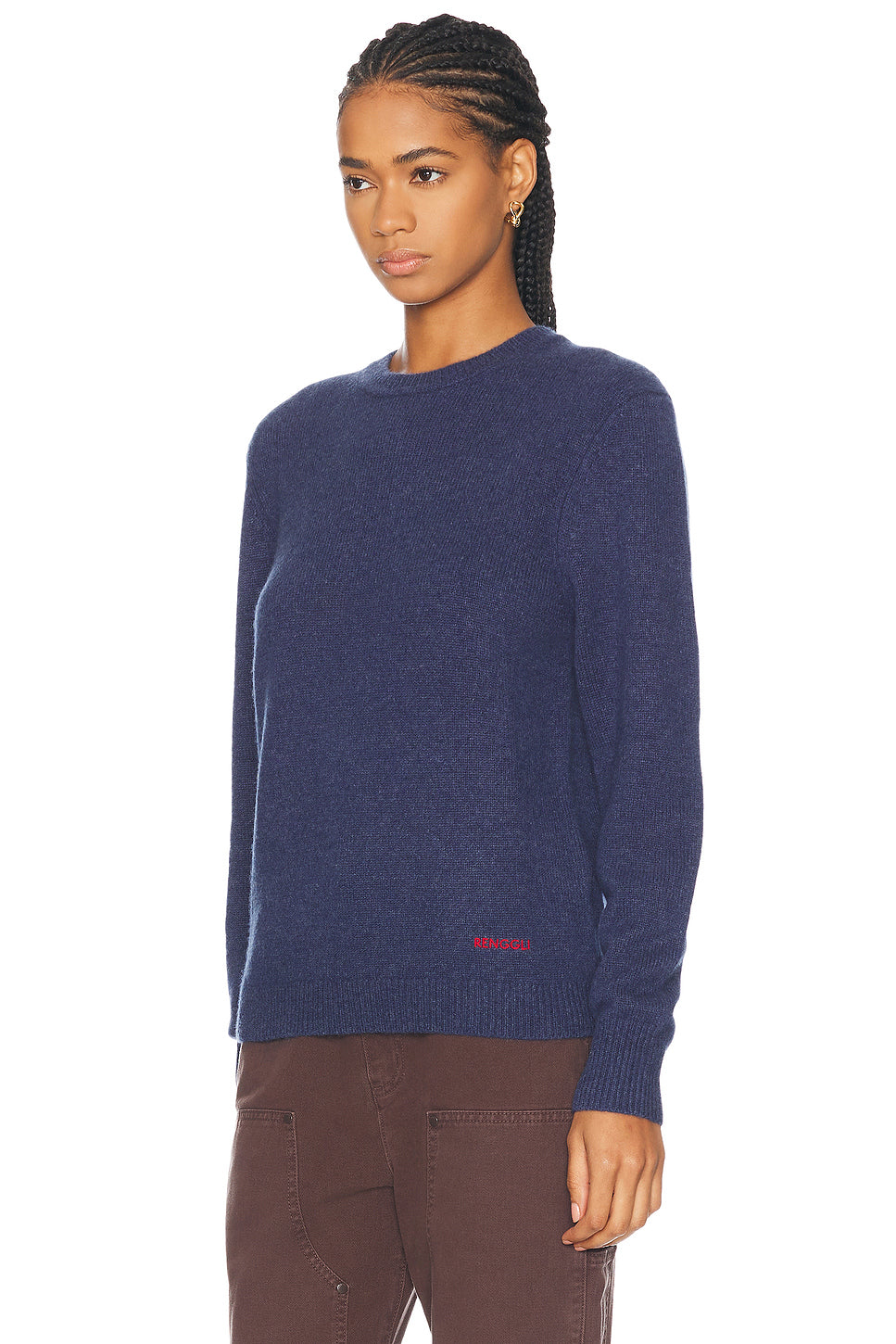 Embroidered Cashmere Crewneck Sweater