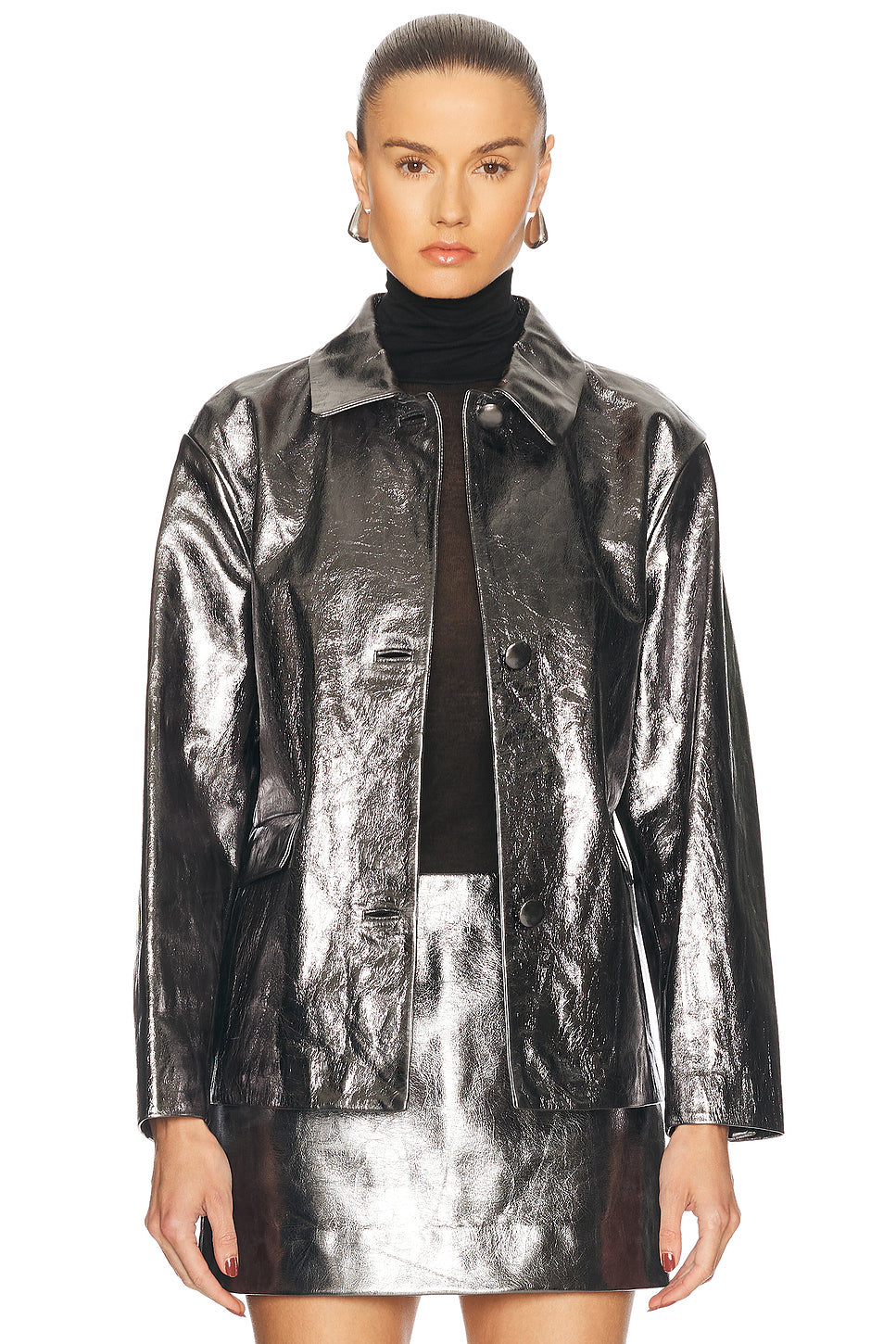 Foil Leather Jacket