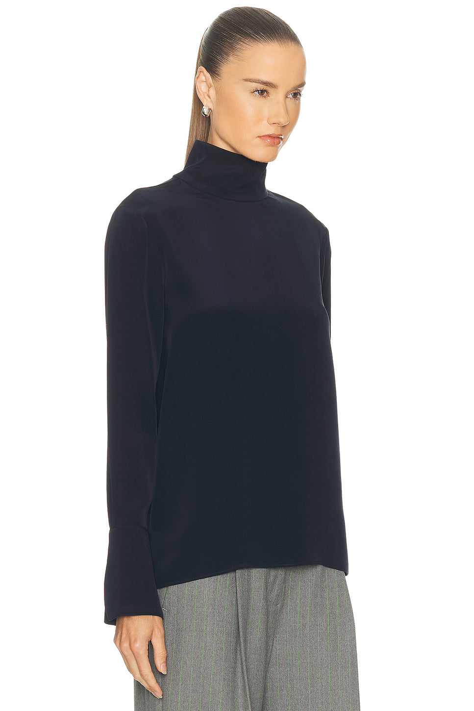 Silk Turtleneck Top