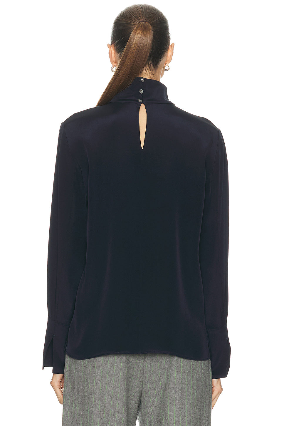 Silk Turtleneck Top