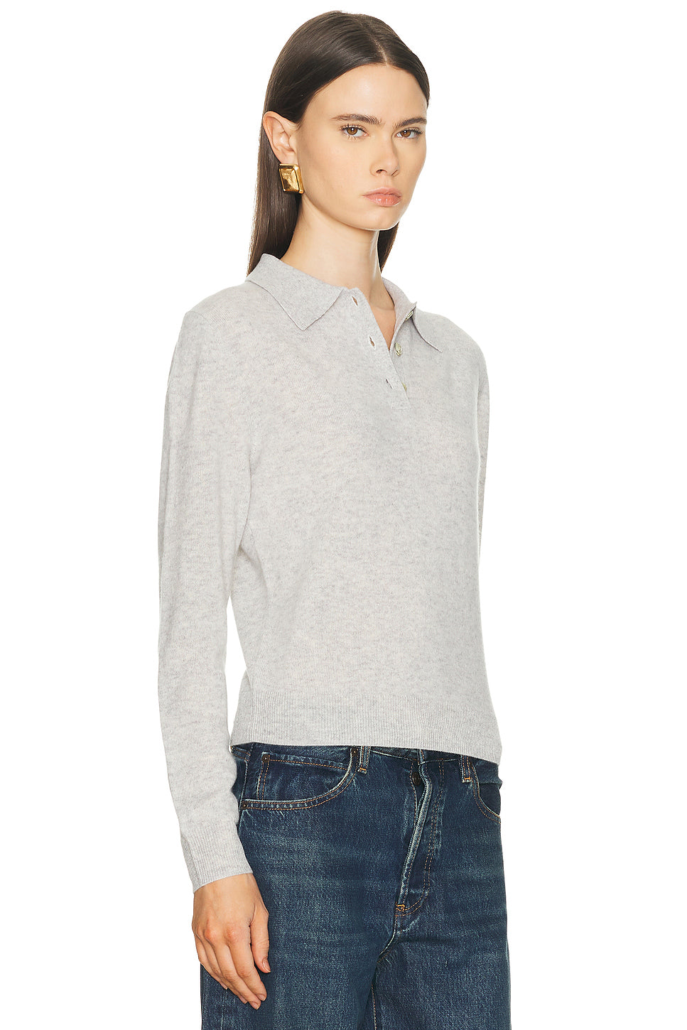 Cashmere Long Sleeve Polo