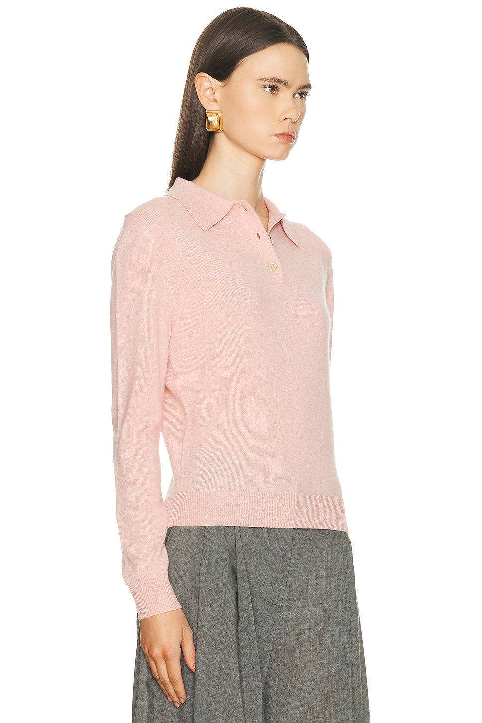 Cashmere Long Sleeve Polo
