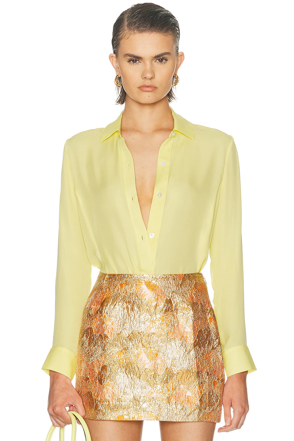 Silk Georgette Button Up Shirt