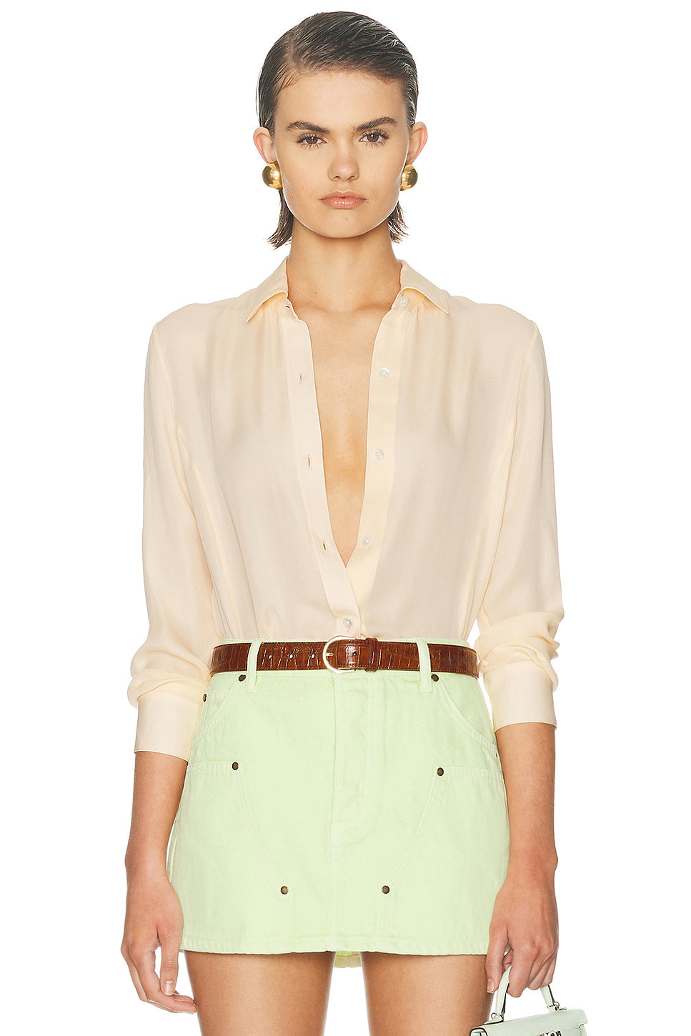 Silk Georgette Button Up Shirt