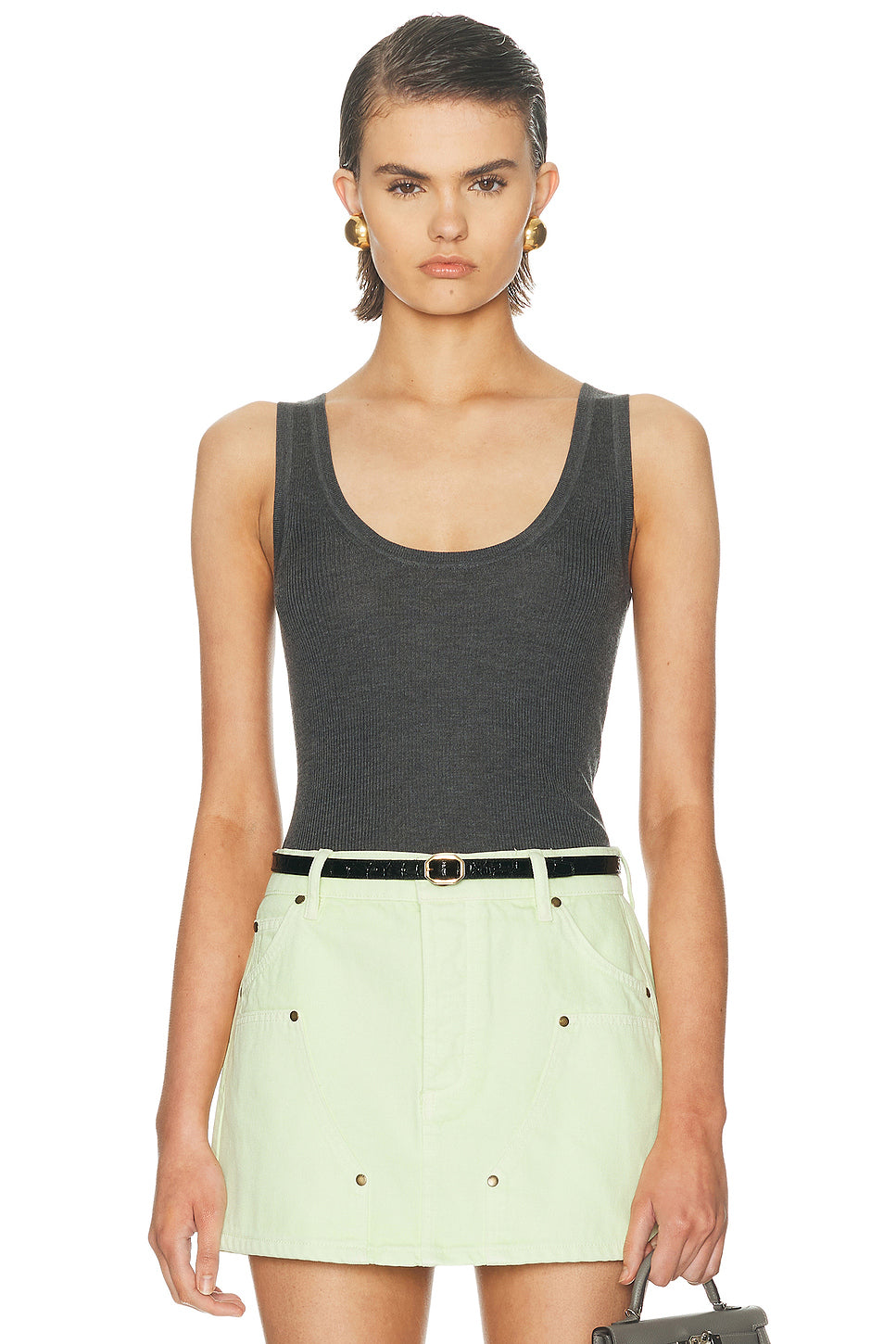 Scoop Neck Rib Tank Top