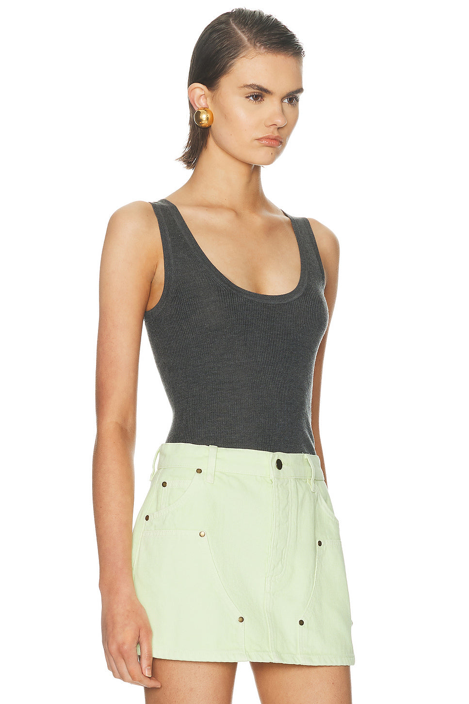 Scoop Neck Rib Tank Top