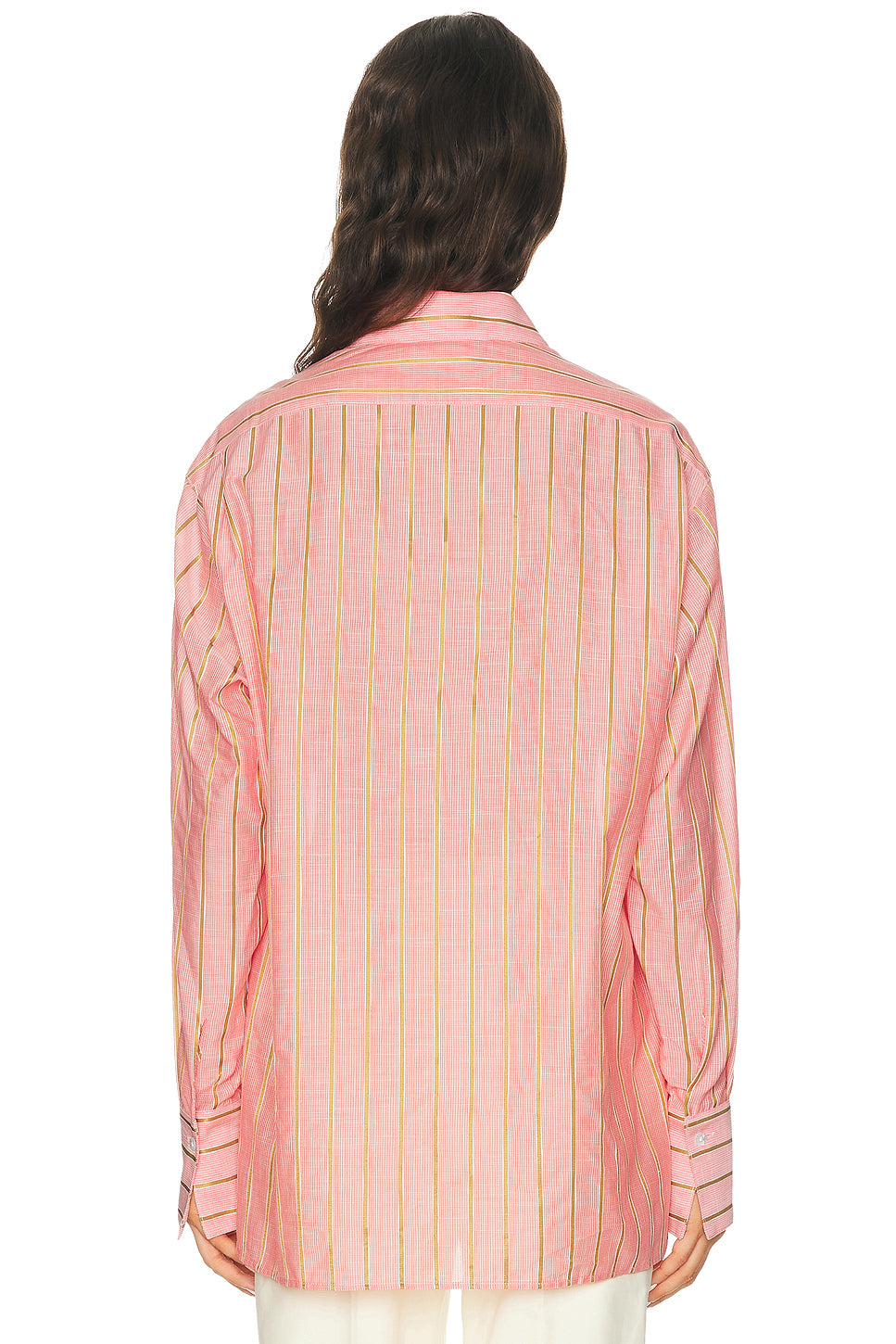 Stripe Boxy Long Sleeve Button Up Shirt
